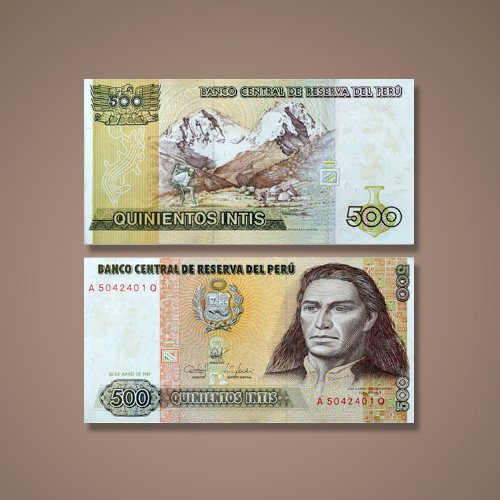 Peru 500 Intis UNC Banknote